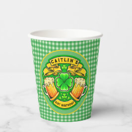 Cheers St Patricks Day Kleeblatt 21. Geburtstag Pappbecher