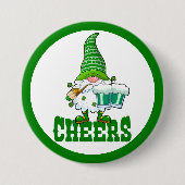Cheers St. Patrick's Day Leprechaun Button (Vorderseite)