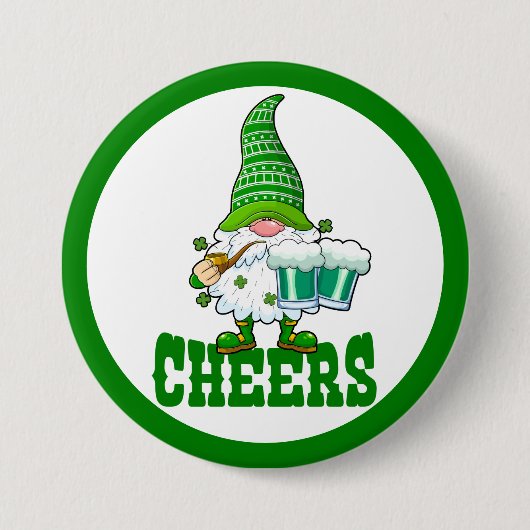 Cheers St. Patrick's Day Leprechaun Button (Vorderseite)