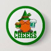 Cheers St. Patricks Day Leprechaun Button (Vorderseite)