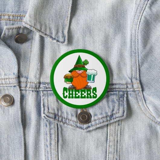 Cheers St. Patricks Day Leprechaun Button (Beispiel)