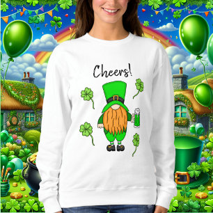 Cheers St Patrick's Day Leprechaun   Grünes Bier Sweatshirt
