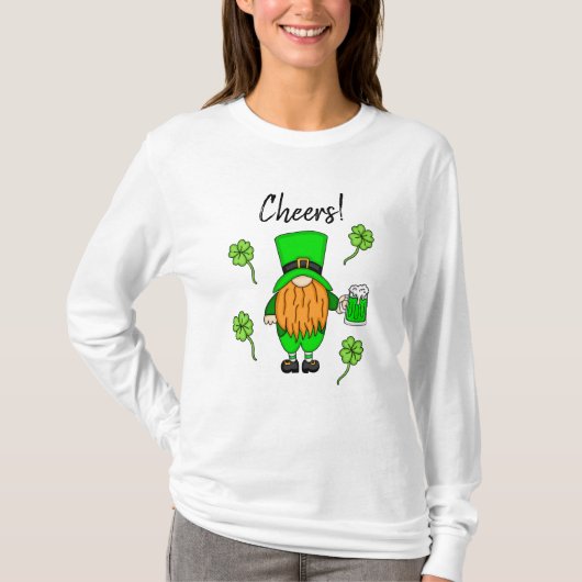 Cheers St Patrick's Day Leprechaun | Grünes Bier T-Shirt (Vorderseite)
