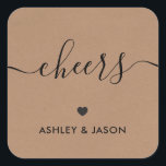Cheers Stickers, Wedding Wine oder Champagne Tags, Quadratischer Aufkleber<br><div class="desc">Das sind die perfekten kleinen Aufkleber. Sie können den Text anpassen und die Farben ändern.</div>