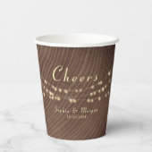 Cheers String Lights Hochzeitspapier Cups Pappbecher (Rückseite)
