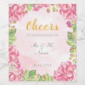 Cheers Summer Blume Hochzeit Weinetikett (Einzelnes Label)