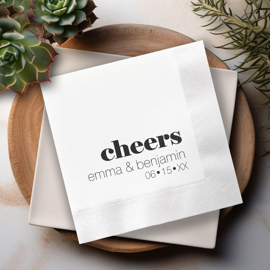Cheers - Tag der Braut - Moderne Hochzeit Serviette
