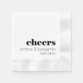Cheers - Tag der Braut - Moderne Hochzeit Serviette (Vorderseite)