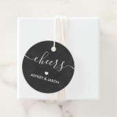 Cheers Tag, Hochzeitwein oder Champagner Chalkboar Geschenkanhänger (Beispiel)