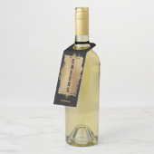 CHEERS Text Gold Foil auf schwarz Flaschenanhänger (Angewinkelt)