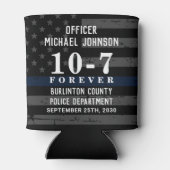 Cheers Thin Blue Line Custom Police Retirement Dosenkühler (Rückseite)