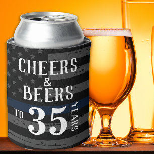 Cheers Thin Blue Line Custom Police Retirement Dosenkühler