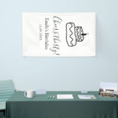 Cheers thirty birthday cake black scribble hand banner (Messeveranstaltung)