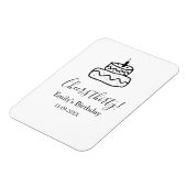 Cheers thirty birthday cake black scribble hand magnet (Linke Seite)