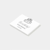 Cheers thirty birthday cake black scribble hand post-it klebezettel (angewinkelt)