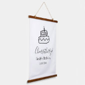 Cheers thirty birthday cake black scribble hand wandteppich mit holzrahmen (Gewinkelt)