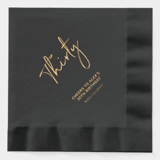 Cheers Thirty | Modernes Erwachsenenalter 30. Gebu Servietten Mit Folie (Vorderseite)