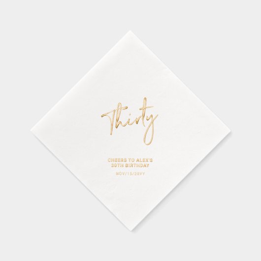 Cheers Thirty | Modernes Erwachsenenalter 30. Gebu Servietten Mit Folie (Rechts)