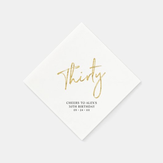 Cheers Thirty | Modernes Erwachsener 30. Geburtsta Serviette (Ecke)