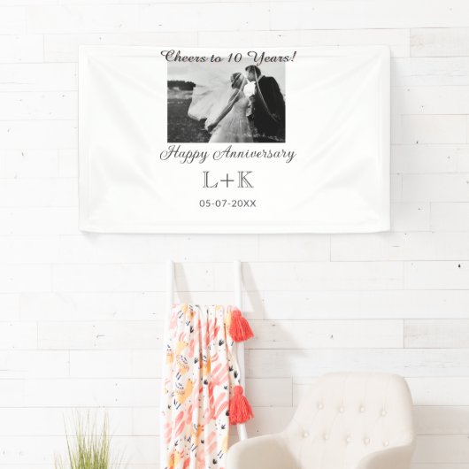 Cheers to 10 Years happy anniversary add photo dat Banner (Insitu)