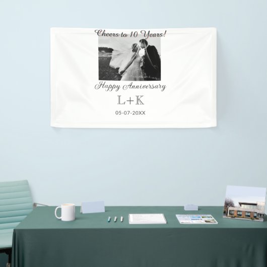 Cheers to 10 Years happy anniversary add photo dat Banner (Messeveranstaltung)