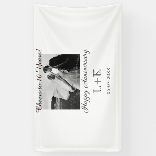 Cheers to 10 Years happy anniversary add photo dat Banner (Vertikal)