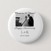 Cheers to 10 Years happy anniversary add photo dat Button (Vorderseite)