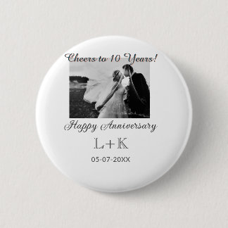 Cheers to 10 Years happy anniversary add photo dat Button
