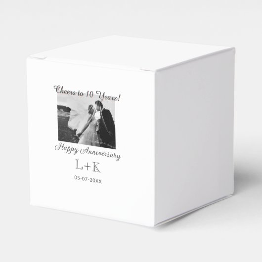 Cheers to 10 Years happy anniversary add photo dat Geschenkschachtel (Vorderseite)