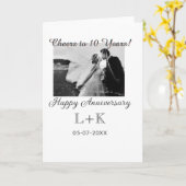 Cheers to 10 Years happy anniversary add photo dat Karte (Gelbe Blume)