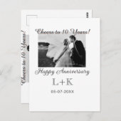 Cheers to 10 Years happy anniversary add photo dat Postkarte (Vorne/Hinten)