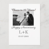 Cheers to 10 Years happy anniversary add photo dat Postkarte (Vorderseite)