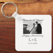 Cheers to 10 Years happy anniversary add photo dat Schlüsselanhänger (Vorderseite)