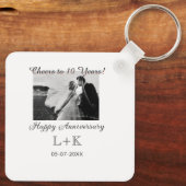 Cheers to 10 Years happy anniversary add photo dat Schlüsselanhänger (Rückseite)