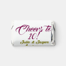 Cheers to 10th wedding anniversary mauve golden na