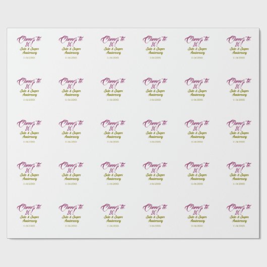 Cheers to 10th wedding anniversary mauve golden na geschenkpapier (Flach)