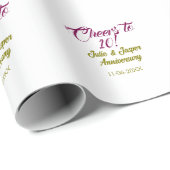 Cheers to 10th wedding anniversary mauve golden na geschenkpapier (Rolleneckpunkt)