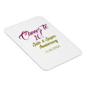 Cheers to 10th wedding anniversary mauve golden na magnet (Rechte Seite)