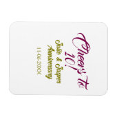 Cheers to 10th wedding anniversary mauve golden na magnet (Horizontal)