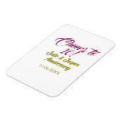 Cheers to 10th wedding anniversary mauve golden na magnet (Linke Seite)