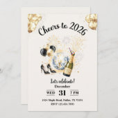 Cheers to 2026 New Year’s Eve Party Einladung (Vorne/Hinten)