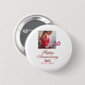 Cheers to 20 Years happy anniversary add photo dat Button (Vorne & Hinten)