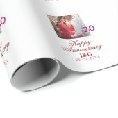 Cheers to 20 Years happy anniversary add photo dat Geschenkpapier (Rolleneckpunkt)