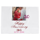 Cheers to 20 Years happy anniversary add photo dat Große Geschenktüte (Rückseite)