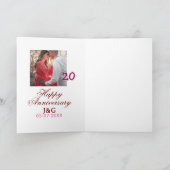 Cheers to 20 Years happy anniversary add photo dat Karte (Innenseite)