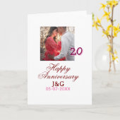 Cheers to 20 Years happy anniversary add photo dat Karte (Gelbe Blume)