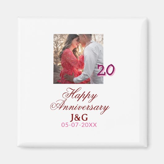 Cheers to 20 Years happy anniversary add photo dat Magnet (Vorne)