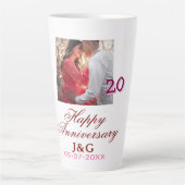 Cheers to 20 Years happy anniversary add photo dat Milchtasse (Vorderseite)