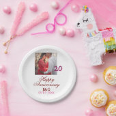 Cheers to 20 Years happy anniversary add photo dat Pappteller (Party)