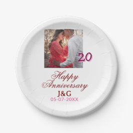 Cheers to 20 Years happy anniversary add photo dat Pappteller